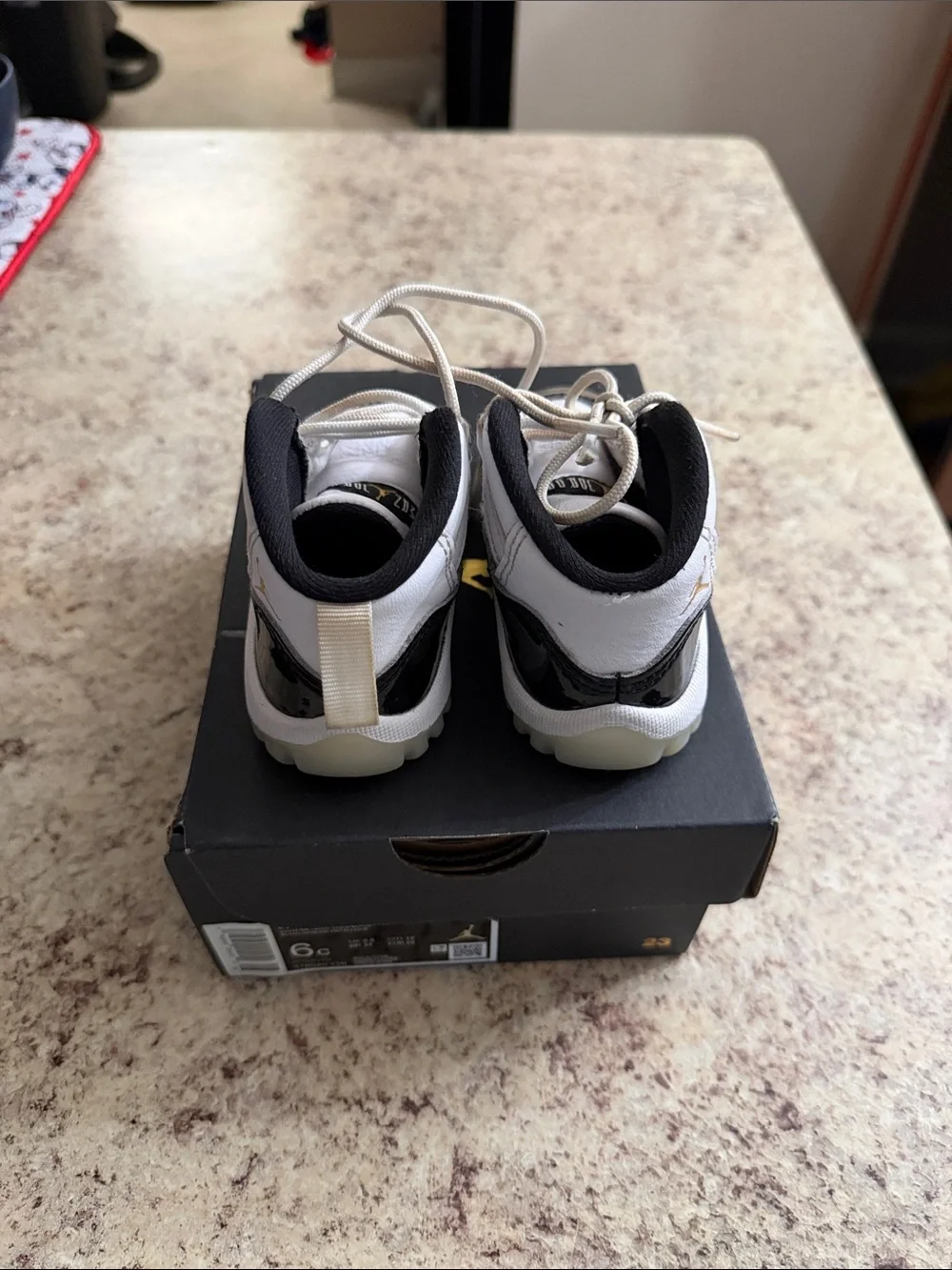 Jordan Baby Walker Shoes in White and Black